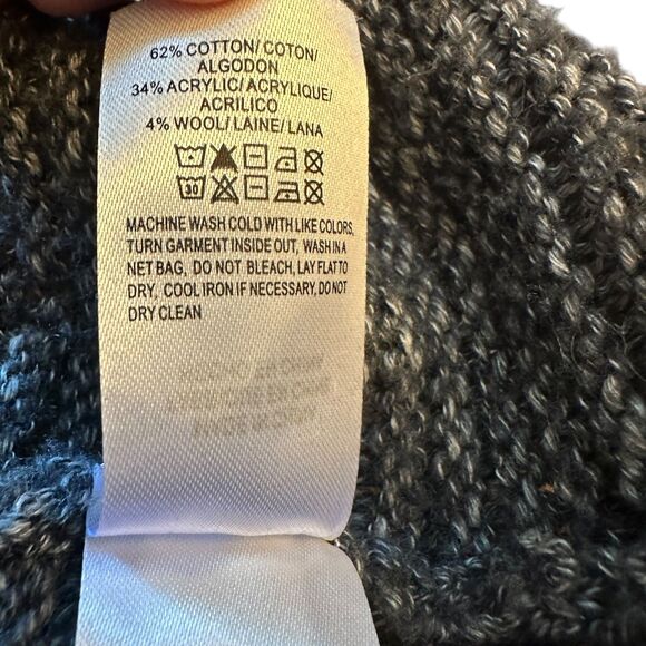 Lucky Brand Green Grey Open Wool Blend Knit Cardigan Size L - Picture 4 of 6